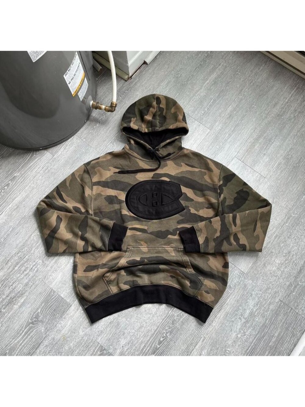 Green / Black Camouflage / Camo NHL / Montreal Canadiens (Habs) Pullover Hoodie